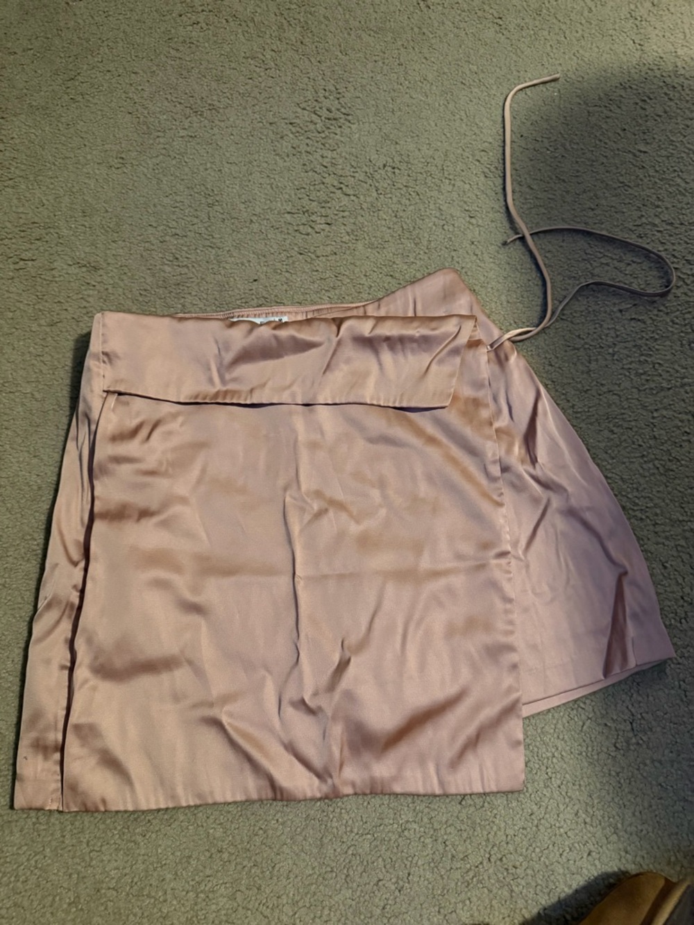Abercrombie & Fitch Blush Satin Wrap Mini Skirt